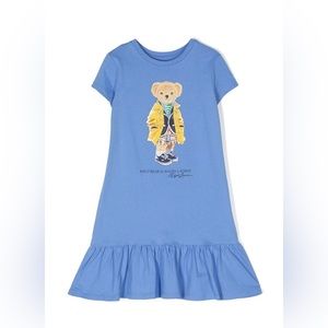 Ralph Lauren - Polo Bear Cotton Jersey Dress Size 4T (Blue)